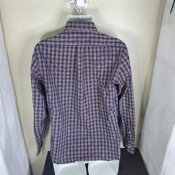Tommy Hilfiger Slim Fit Plaid Poplin Button Down Long Sleeve Shirt Medium 15.5 - Picture 6 of 7